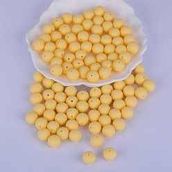 Mocassin Perles focales rondes en silicone, perles à mâcher pour les jouets de dentition, Diy soins infirmiers colliers faisant, mocassin, 15mm, Trou: 2mm