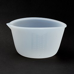 Белый Силиконовые мерные чашки, для изготовления изделий из уф-смолы и эпоксидной смолы, белые, 151x128x84 мм, емкость: 600 мл (20.29 жидких унций)