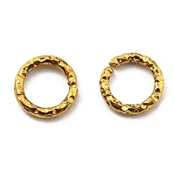 Chapado en Oro Real 18K 304 argollas de acero inoxidable, anillos del salto abiertos, retorcido, anillo redondo, real 18 k chapado en oro, 6x1 mm, 18 calibre, diámetro interior: 4 mm