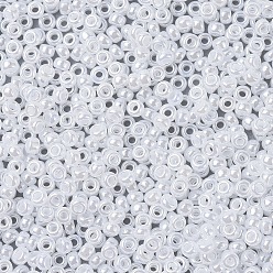 (RR528) White Pearl Ceylon MIYUKI Round Rocailles Beads, Japanese Seed Beads, 11/0, (RR528) White Pearl Ceylon, 2x1.3mm, Hole: 0.8mm, about 50000pcs/pound