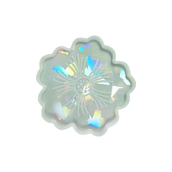 Blanc Moules en silicone de dessous de verre de fleurs de bricolage, moules de dessous de verre en résine, pour la résine UV, fabrication artisanale de résine époxy, blanc, 120x120mm