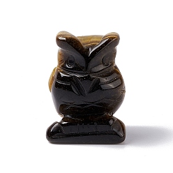 Tiger Eye Natural Tiger Eye Display Decorations, Home Decorations, Owl, 27x22x38mm