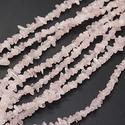 Quartz Rose Croustilles rose naturelle perles de quartz brins, 3~8x3~12x3~5mm, Trou: 1mm, environ 32 pouce