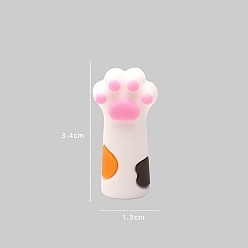 White Cute Cat Paw Print Silicone Pencil Cap, Stationery Protective Cover, School Supplies, White, 3.4x1.3cm