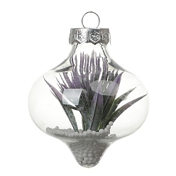 Lantern Transparent Plastic Fillable Ball Pendants Decorations, Christmas Tree Hanging Ornament, Lantern, 135x65mm