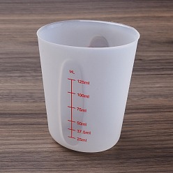 Белый Силиконовые мерные чашки, со шкалой, инструменты для выпечки, белые, 50x74x93 мм, внутренний диаметр: 72x48 мм, емкость: 125 мл (4.23 жидких унций)