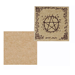 Square Pentagram Pattern Tarot Card Theme Paper Greeting Card, Sky Pad for Divination, Square, 76.2x76.2mm, 12 sheets/bag