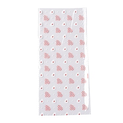 Cœur Sacs de rangement en plastique opp, thème de la Saint-Valentin, pour l'emballage de bonbons de fête, rectangle, motif de coeur, 27x12.5x0.01 cm, Sac 50pc /