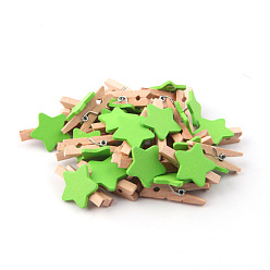 Зеленый Идеи поделок из дерева своими руками украшения для фото на вечеринку, звезда деревянные прищепки открытка бирка заметка прищепки зажимы, зелёные, 30x20 мм