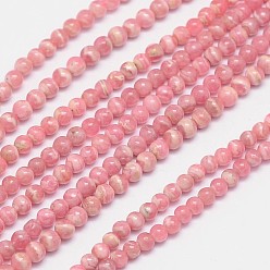 Rodocrosita Argentina naturales hebras de perlas rodocrosita, rondo, 4 mm, agujero: 0.8 mm, sobre 98 unidades / cadena, 15.5 pulgada