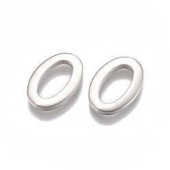 Stainless Steel Color 304 Stainless Steel Linking Rings, Oval, Stainless Steel Color, 15x10x1.5mm, Inner Diameter: 10x5mm