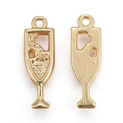 Matte Gold Color Tibetan Style Alloy Pendants, Cup, Lead Free & Nickel Free & Cadmium Free, Real 18K Gold Plated, Matte Gold Color, 20x7x2mm, Hole: 1.5mm