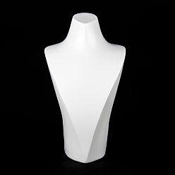 Blanco Soporte de exhibición de modelo de cuello tipo v de resina, blanco, 15.6x19x33.5 cm