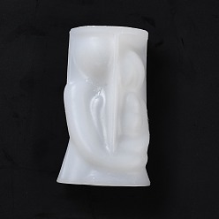 Blanc Amoureux du bricolage moules en silicone pour bougies, pour la fabrication de bougies parfumées, blanc, 12.4x4.4x7 cm, diamètre intérieur: 59x38 mm.