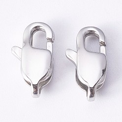 Stainless Steel Color 304 Stainless Steel Lobster Claw Clasps, Stainless Steel Color, 13x6.5x3.5mm, Hole: 2mm