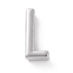Letter L Alloy Letter Slide Charms, Platinum, Letter.L, 20.5~21x6~10.5x6.5mm, Hole: 17.5~18x2.5mm