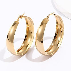 Golden Stainless Steel Hoop Earring for Women, Ring, Golden, No Size
