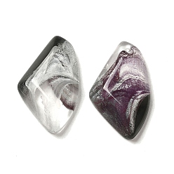 Púrpura Colgantes de cristal transparente, encantos de alas facetadas, púrpura, 32.5x19x6.5 mm, agujero: 1.6 mm