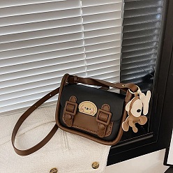 Black DIY PU Leather Dog Pattern Crossbody Lady Bag Making Sets, with Magnetic Button, Valentine's Day Gift for Girlfriend, Black, 20x14x8cm