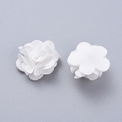 Floral White Handmade Polyester Woven Costume Accessories, Flower, Floral White, 20x9mm
