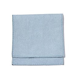 Bleu Acier Clair Pochettes d'emballage cadeau en microfibre, pochette à bijoux, bleu acier clair, 15.5x8.3x0.1 cm