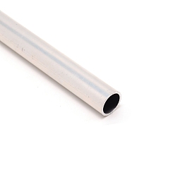 Plata Tubo redondo de aluminio personalizado, plata, 302x19 mm, agujero: 16 mm