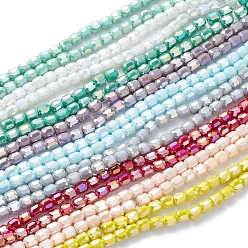Mixed Color Electroplate Glass Beads Strands, AB Color Plated, Faceted, Barrel, Mixed Color, 8~8.5x8mm, Hole: 1.5mm, about 80pcs/strand, 26.30''(66.8cm)