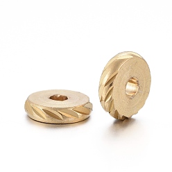 Raw(Unplated) Brass Spacer Beads, Nickel Free, Flat Round, Raw(Unplated), 7.7x2mm, Hole: 2mm