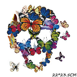 Papillon Film de transfert de chaleur adhésif thermofusible en plastique à thème floral, pour accessoires de vêtement, le modèle de papillon, 235x220mm