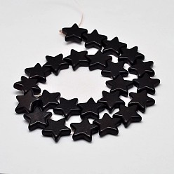 Negro Abalorios de turquesa sintética, estrella, negro, 14x15x5 mm, agujero: 1 mm, sobre 21 unidades / cadena, 15.6 pulgada
