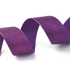 Purple Sparkle Polyester Ribbons, Glitter Ribbon, Purple, 1-1/2 inch(38mm), about 50yards/roll(45.72m/roll)