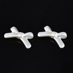 Ivoire Acryliques perles imitation de perles, haut lustre, bowknot, blanc crème, 20.5x32.5x6mm, Trou: 1.8mm, environ390 pcs / 500 g