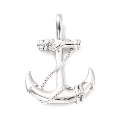 Stainless Steel Color 304 Stainless Steel Pendants, Anchor, Stainless Steel Color, 37x26.5x7.5mm, Hole: 7x5mm