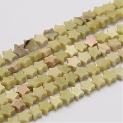 Butter Jade Natural Butter Jade Bead Strands, Star, 4x4x2mm, Hole: 0.8mm, about 108pcs/strand, 15.7 inch