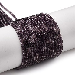 Púrpura Cuentas de vidrio transparentes, pequeñas perlas, facetados, rondo, púrpura, 2 mm, agujero: 0.6 mm, sobre 188 unidades / cadena, 14.09'' (35.8 cm)