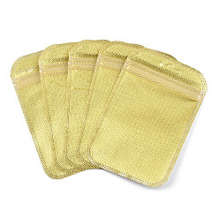 Золотистый Прозрачные пластиковые сумки на молнии, многоразовые упаковочные пакеты, прямоугольные, золотые, 13x8.5x0.03 см