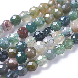 Indian Agate Natural Indian Agate Bead Strands, Faceted Round, 3mm, Hole: 0.8mm, about 136pcs/strand, 15 inch