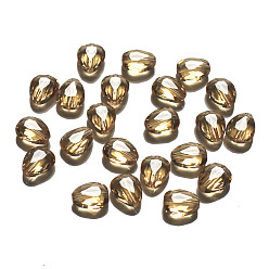 Oro Imitación perlas de cristal austriaco, aaa grado, facetados, lágrima, oro, 12x9x3.5 mm, agujero: 0.9~1 mm