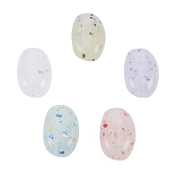 Couleur Mélangete Perles acryliques opaques style pierre marbrée, ovale, couleur mixte, 14~14.5x9~9.5x5~5.5mm, Trou: 1.8mm