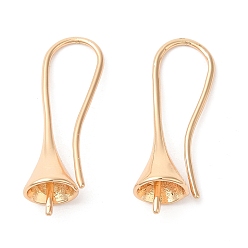 Light Gold Brass Earring Hooks, Ear Wire with Pinch Bails, Light Gold, 26x7x7mm, 20 Gauge, Pin: 0.8mm