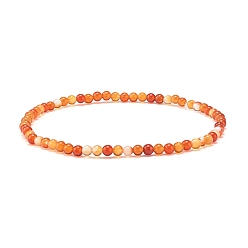 Красный Агат Мини-браслеты из бусин из натурального сердолика, для женщин девушек, внутренний диаметр: 2-1/8 дюйм (5.4 см)