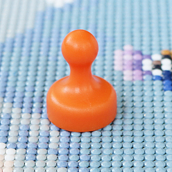 Оранжевый Держатели магнитных крышек для алмазной живописи, локатор смолы, инструменты позиционирования, шахматная форма, оранжевые, 25x20 мм