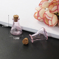 Bottle Miniature Glass Bottles, with Cork Stoppers, Empty Wishing Bottles, for Dollhouse Accessories, Jewelry Making, Bottle, 24x14mm