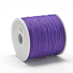 Violet Bleu Câblés de polyester, bleu violet, 0.8mm, environ 131.23~142.16 yards (120~130m)/rouleau
