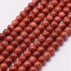 Goldstone Goldstone Beads Strands, Round, 3mm, Hole: 0.5mm, about 125pcs/strand
