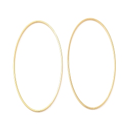 Real 24K Gold Plated Brass Linking Rings, Cadmium Free & Lead Free, Long-Lasting Plated, Oval, Real 24K Gold Plated, 40x20x1mm, Inner Diameter: 39x19mm
