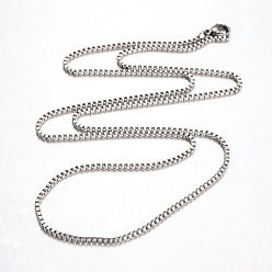 Color de Acero Inoxidable 316 collares de cadenas venecianas de acero inoxidable quirúrgico, sin soldar, color acero inoxidable, 24 pulgada (60.96 cm)