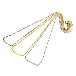 Couleur Mélangete Colliers de chaîne de câble en acier inoxydable 304, avec fermoir pince de homard, couleur mixte, 17.7 pouce (45 cm)