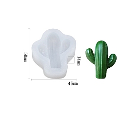 Blanc Moules en silicone pour bougie bricolage cactus, moules de résine, pour la résine UV, fabrication de bijoux en résine époxy, blanc, 5x4.5x1.4 cm