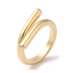 Real 18K Gold Plated Brass Wire Wrap Cuff Ring for Women, Real 18K Gold Plated, US Size 5 3/4(16.3mm)